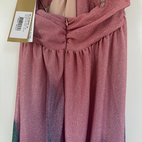 NWT PatBO Cut-out Plunge Maxi Dress Ombre Glitter Lurex Stretch Front Slit Sz 6 - Picture 10 of 12